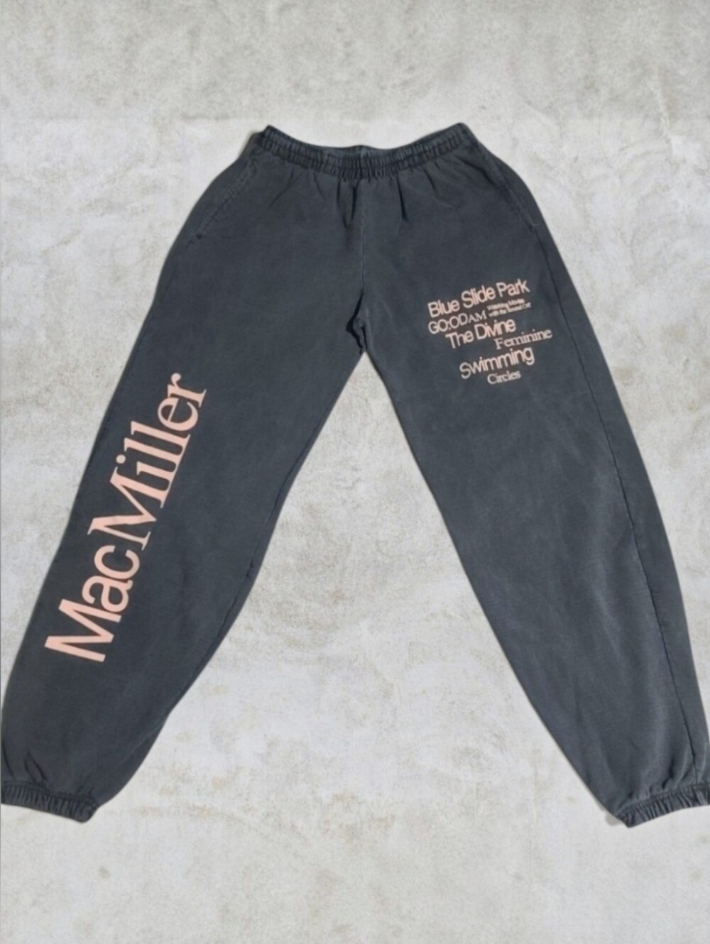 Official Mac Miller Discography Mineral Wash Fleece Sweatpants XS